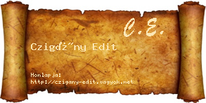 Czigány Edit névjegykártya
